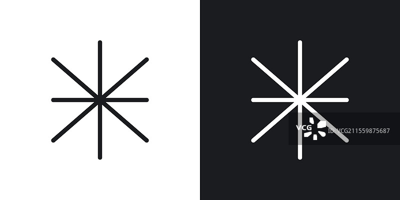 黑白色星号图标集图形图片素材