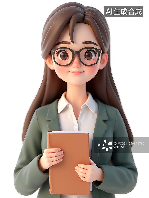 【AI数字艺术】教师节的3D老师教育概念插图图片素材