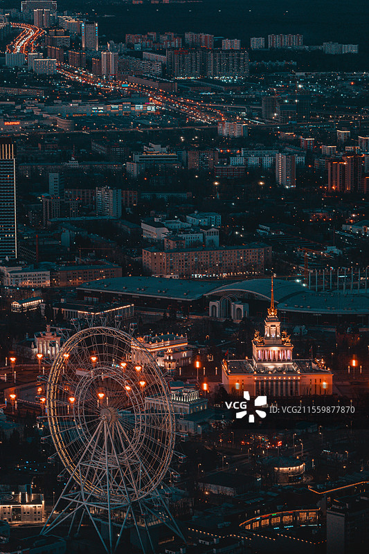 璀璨夜色下的城市光影图片素材