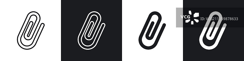 黑白色剪贴图标集图形图片素材