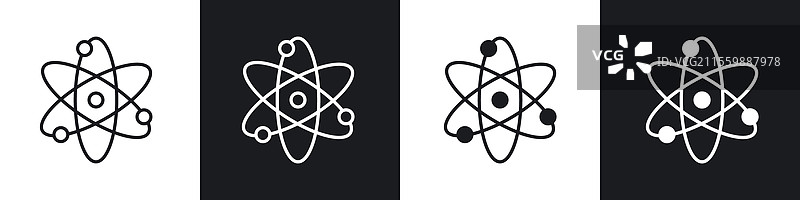 黑白色调的物理图标集图形图片素材