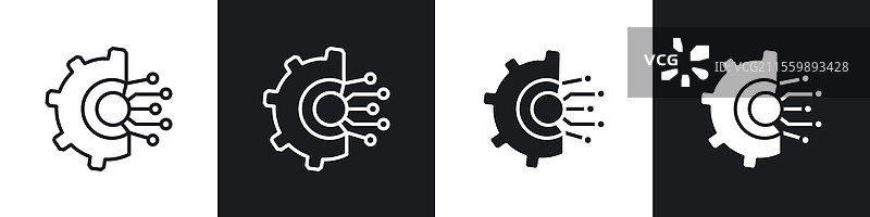 黑白色调的变换图标集图形图片素材