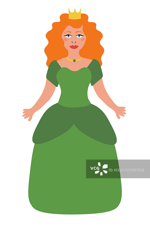 美丽的童话公主在白色背景上图片素材