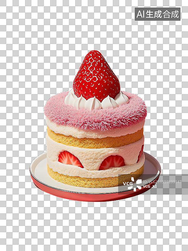 【AI数字艺术】3D卡通毛绒蛋糕图片素材