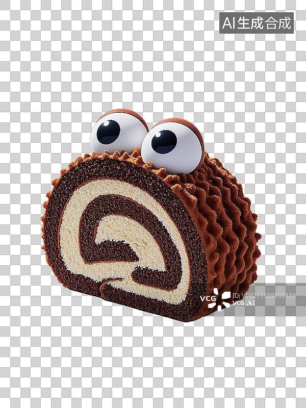 【AI数字艺术】3D卡通毛绒蛋糕图片素材