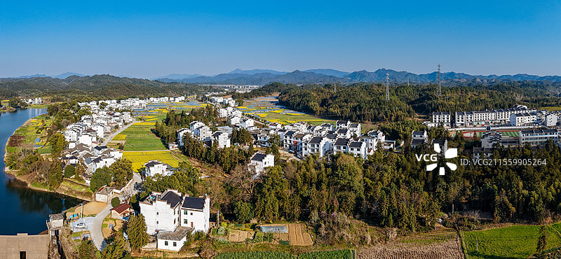 秋口镇 沙城洪 婺源 上饶 航拍图片素材