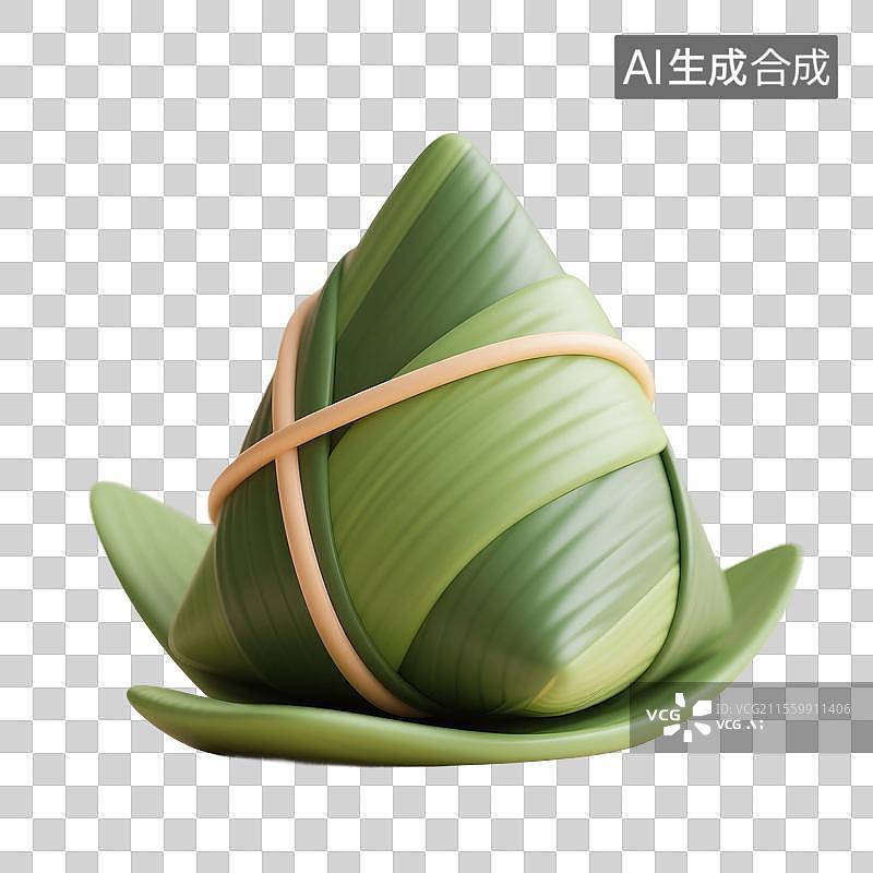 【AI数字艺术】3D渲染，可爱的卡通粽子，粽子，端午节，传统节日，中国传统美食，免抠元素图片素材