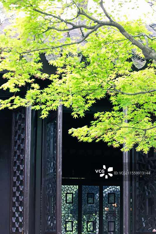 苏州古典园林之留园的各种门图片素材