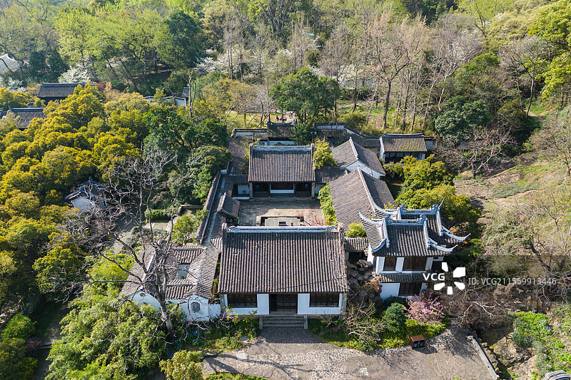 中国无锡惠山古镇航拍风光图片素材