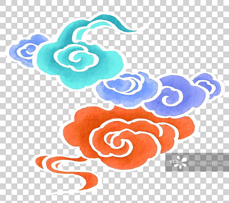 敦煌传统祥云装饰框—国画古风水墨国风元素图片素材