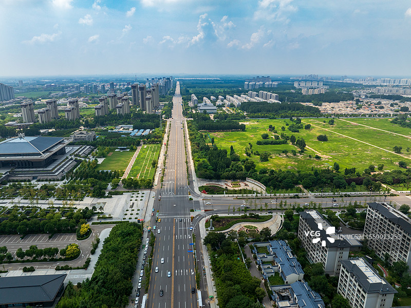 山东济宁曲阜城市风光航拍图片素材