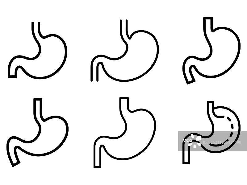 胃部图标集线条艺术图片素材