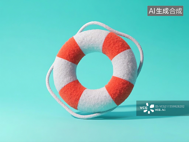 【AI数字艺术】3D卡通毛毡救生圈图片素材