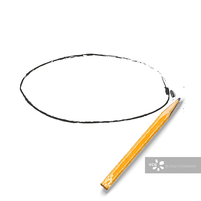 破损的铅笔手绘写实画图片素材