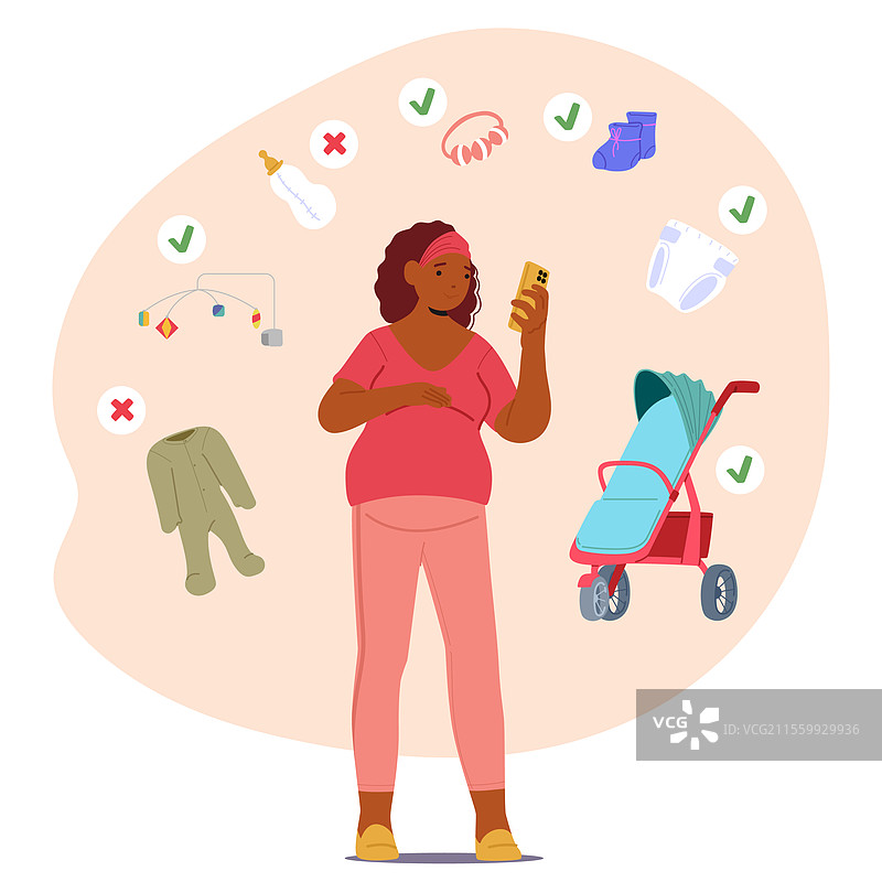 怀孕的卡通人物在选择宝宝图片素材