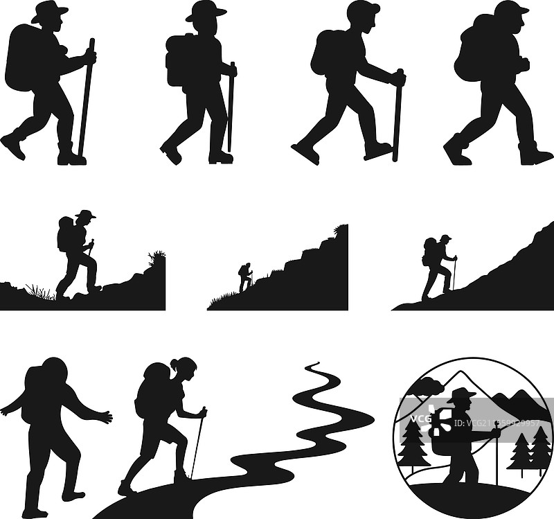 用于Cricut的徒步旅行者SVG文件图片素材