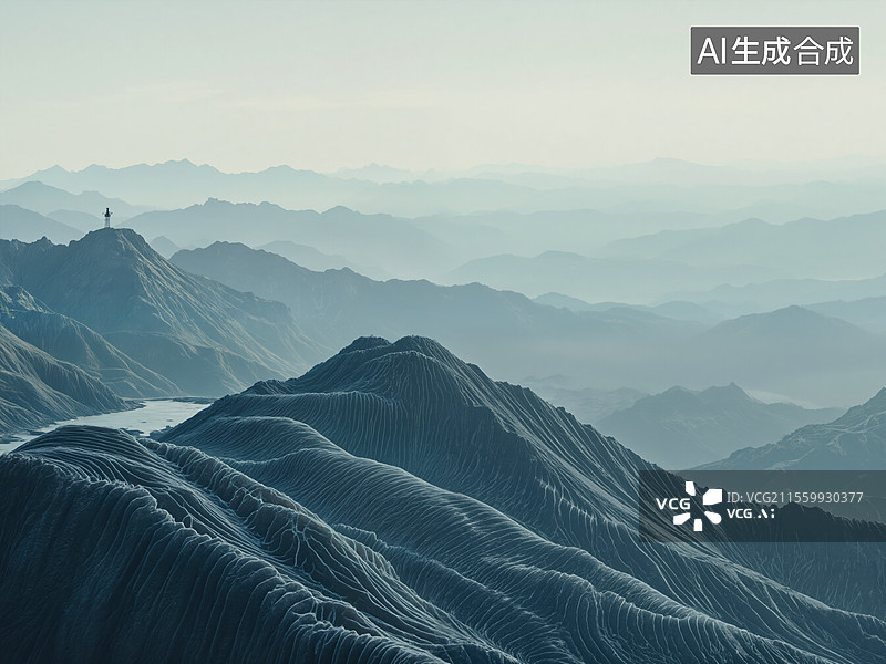 【AI数字艺术】山峦叠嶂图片素材