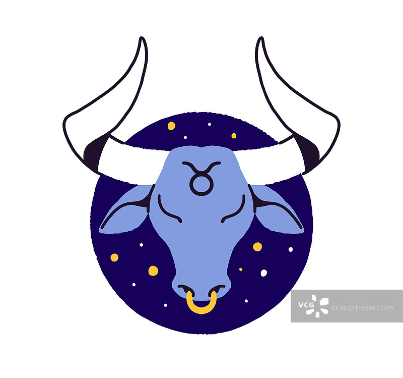 圆形头像中的金牛座星座符号图片素材