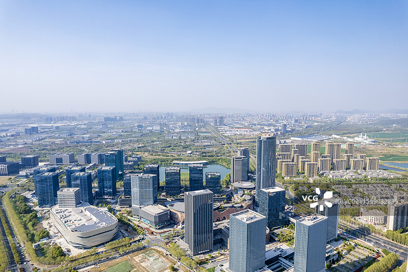航拍南京市江宁区上秦淮板块未来科技城图片素材