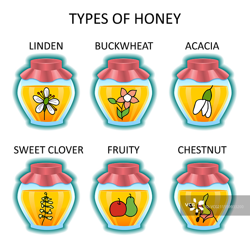 多种类型的大蜂蜜套装图片素材
