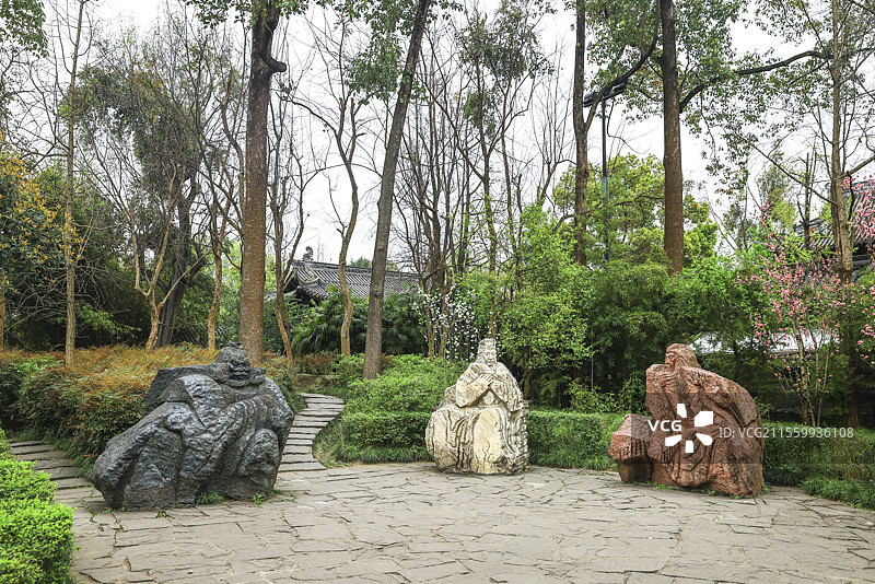 成都武侯祠桃园三结义图片素材