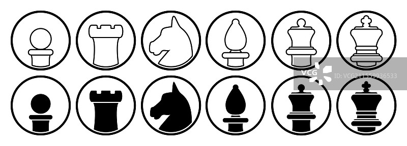 黑白棋子套装图片素材