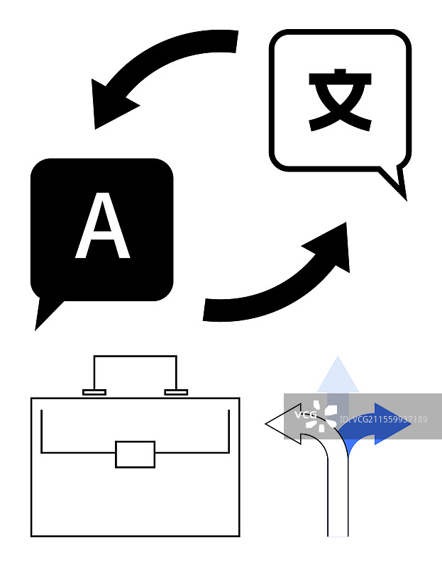 语言翻译与商业决策概念图片素材