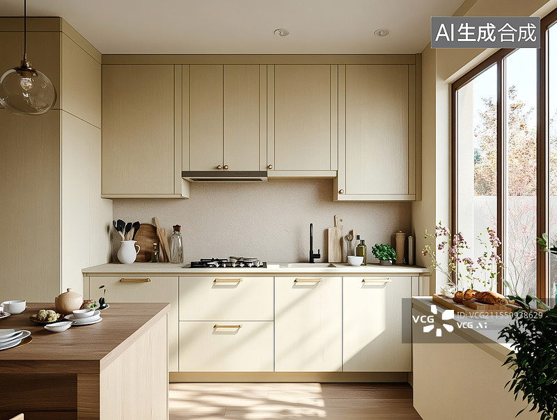 【AI数字艺术】现代简约风格厨房图片素材
