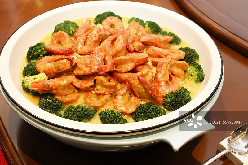 金汤芝士焗大虾图片素材