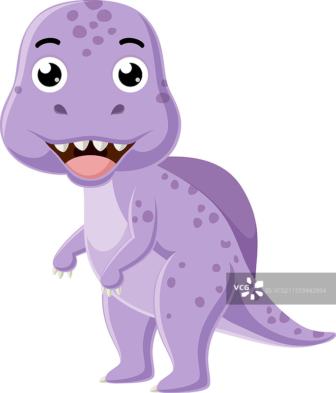 白色背景上的卡通小恐龙图片素材