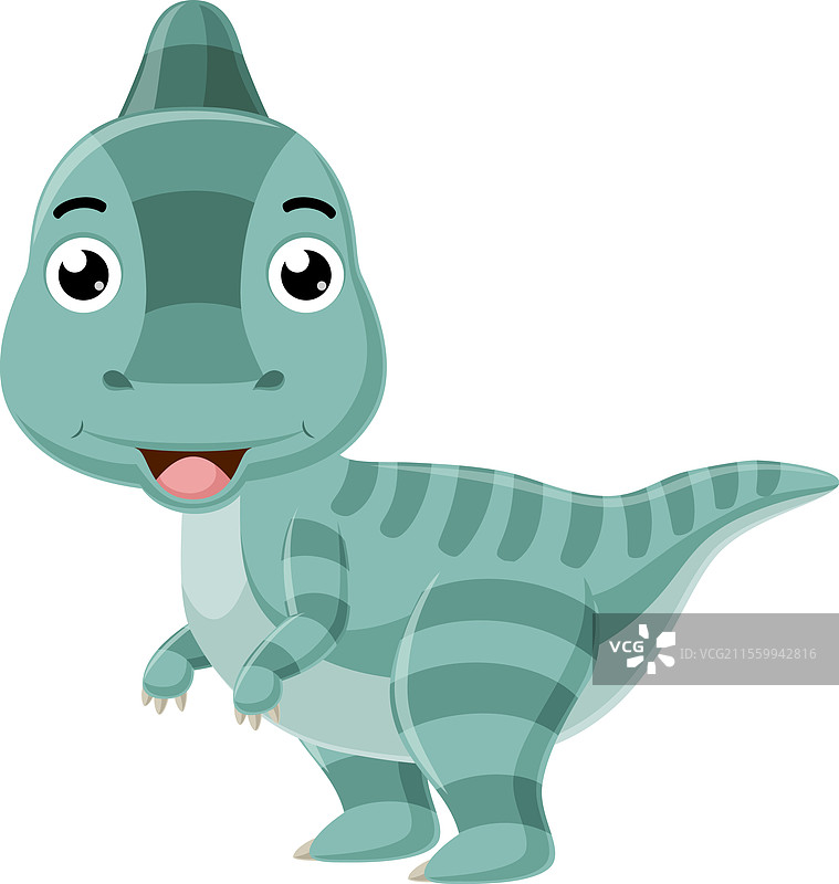 白色背景上的卡通小副栉龙图片素材