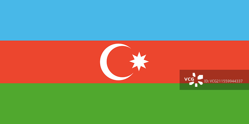 阿塞拜疆国旗的官方颜色和比例图片素材