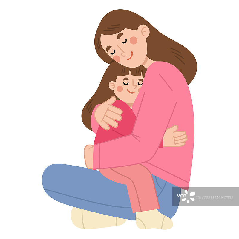 母女拥抱图片素材