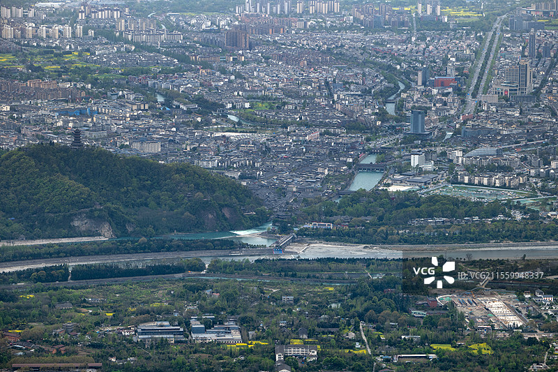 俯瞰都江堰图片素材