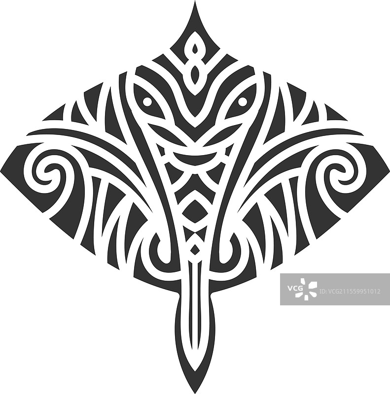 黑白风格的魟鱼图片素材