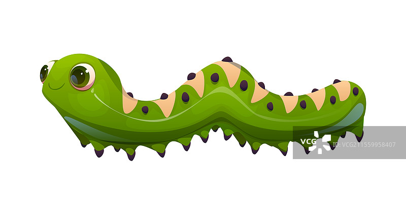 搞笑的卡通毛毛虫昆虫顽皮角色图片素材