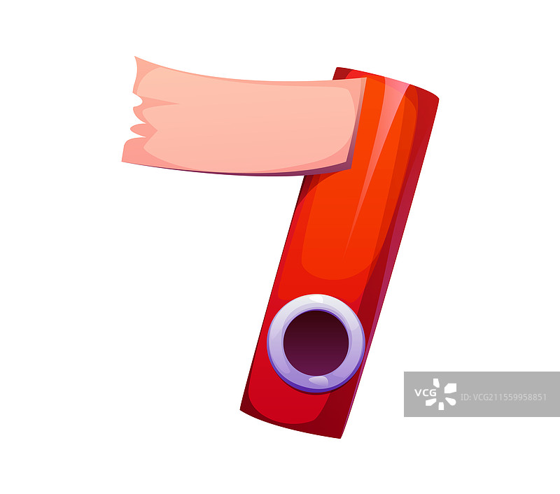 学校教育字体纸夹 7 七位数字图片素材