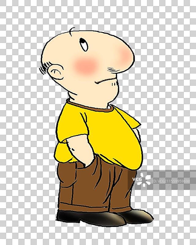 元素：困惑，不高兴的，担心，生病的老人，老爷爷图片素材