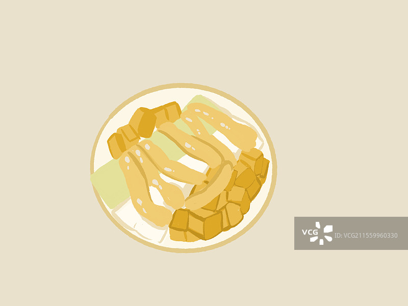 芒果肠粉图片素材