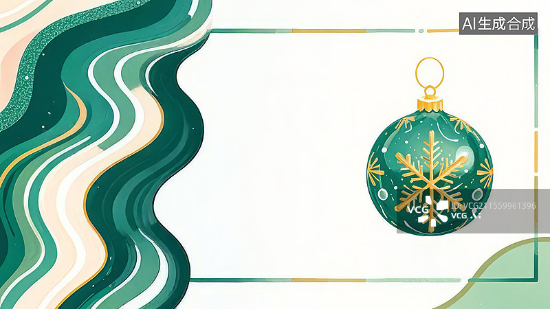 【AI数字艺术】2D卡通两侧-抽象艺术风格的圣诞装饰图案图片素材