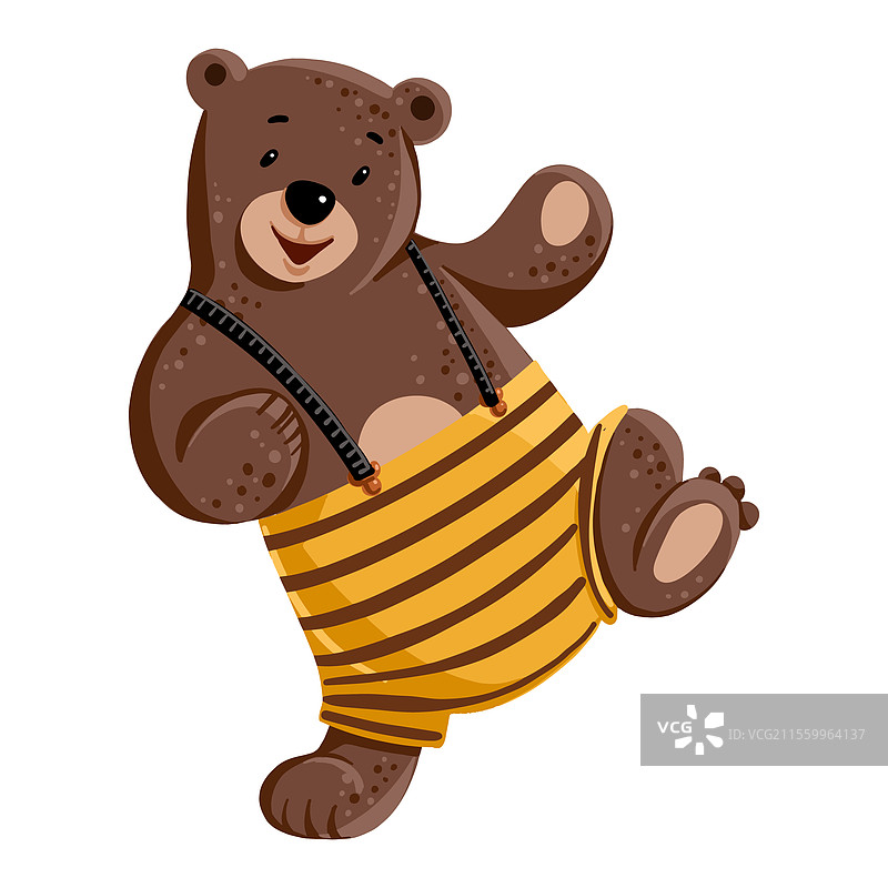可爱的动物跳舞的小熊与孩子们图片素材