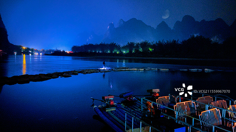 漓江夜话图片素材