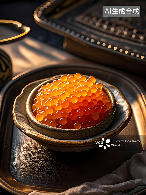 【AI数字艺术】鱼子酱美食特写图片素材