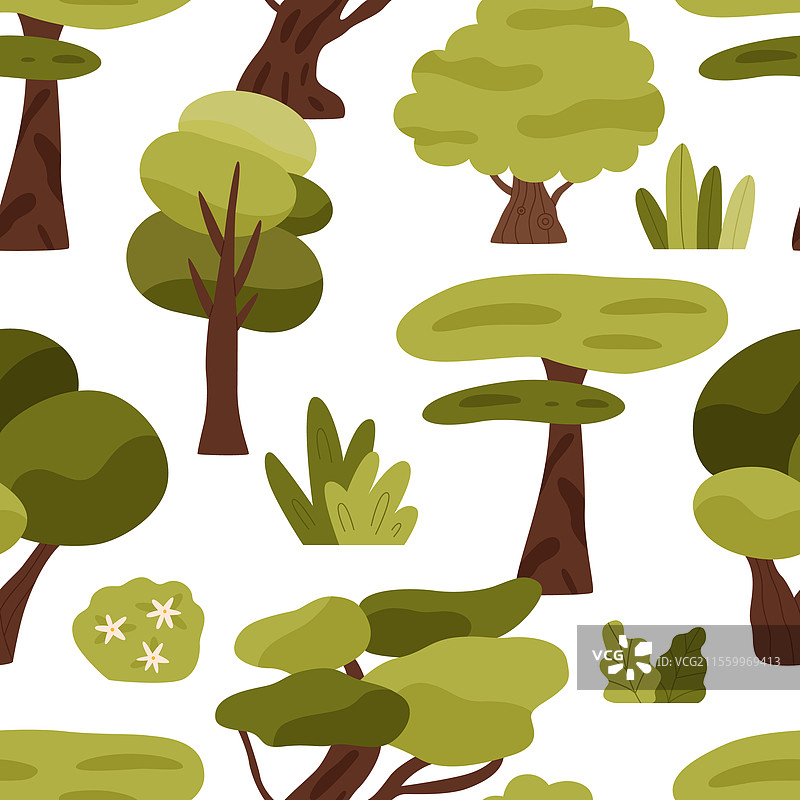 夏季森林无缝图案图片素材