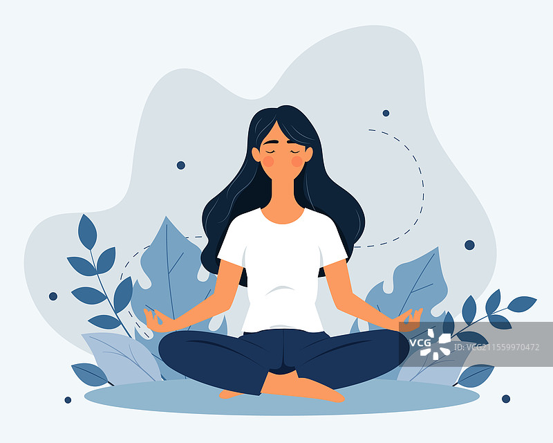 女孩在做瑜伽图片素材