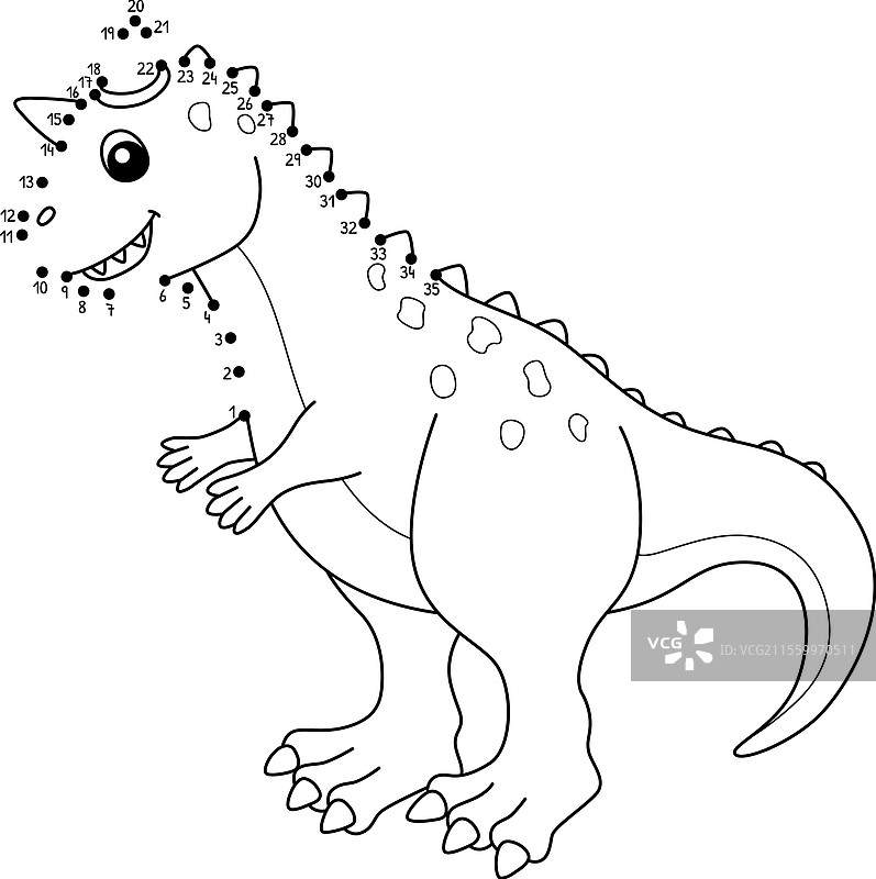点对点的卡诺塔龙恐龙动物，孤立图像图片素材