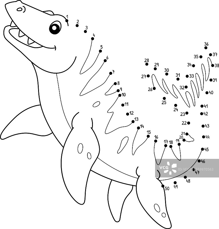 点对点的摩萨萨aurus恐龙动物，孤立图像图片素材