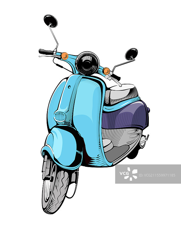 送货滑板车的草图图片素材