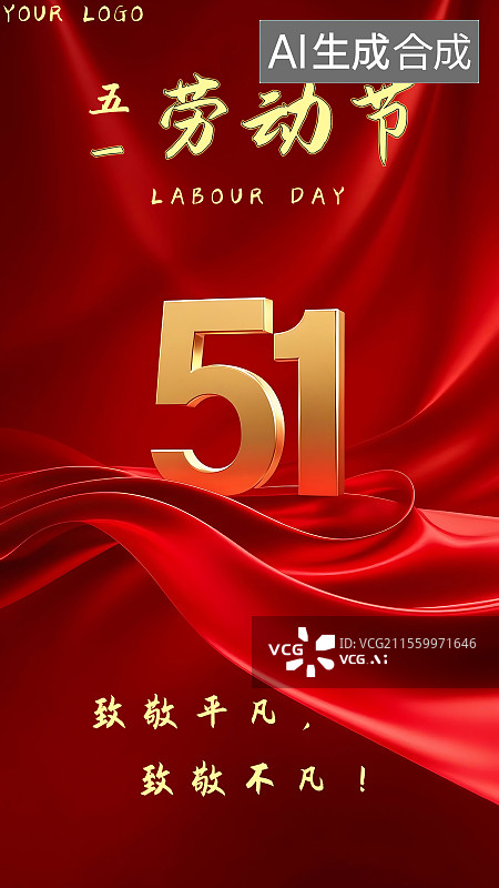 【AI数字艺术】五一劳动节海报五一国际劳动节海报红色背景海报图片素材
