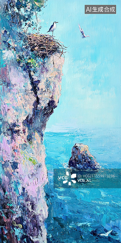 【AI数字艺术】鸟巢梦幻风水彩画图片素材